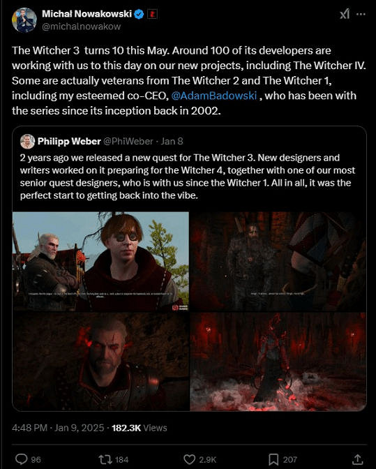 《巫師4》團隊大量原班人馬!CDPR回應玩家品質擔憂 《巫師4》團隊大量原班人馬!CDPR回應玩家品質擔憂