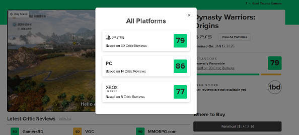 《真三國無雙 起源》媒體評分已出 大部分打出好評