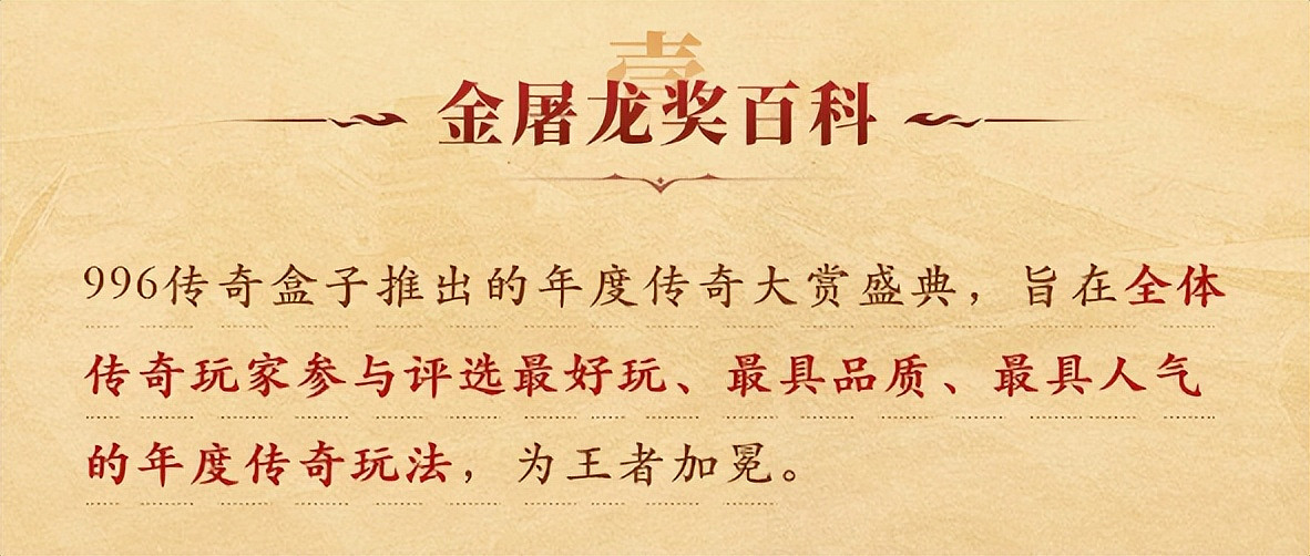 上千傳奇手遊拚麻了，996傳奇盒子年度“金屠龍獎”投票進入火熾化