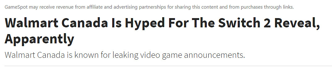 終於要來了!沃爾瑪暗示任天堂Switch2即將正式公布 終於要來了!沃爾瑪暗示任天堂Switch2即將正式公布