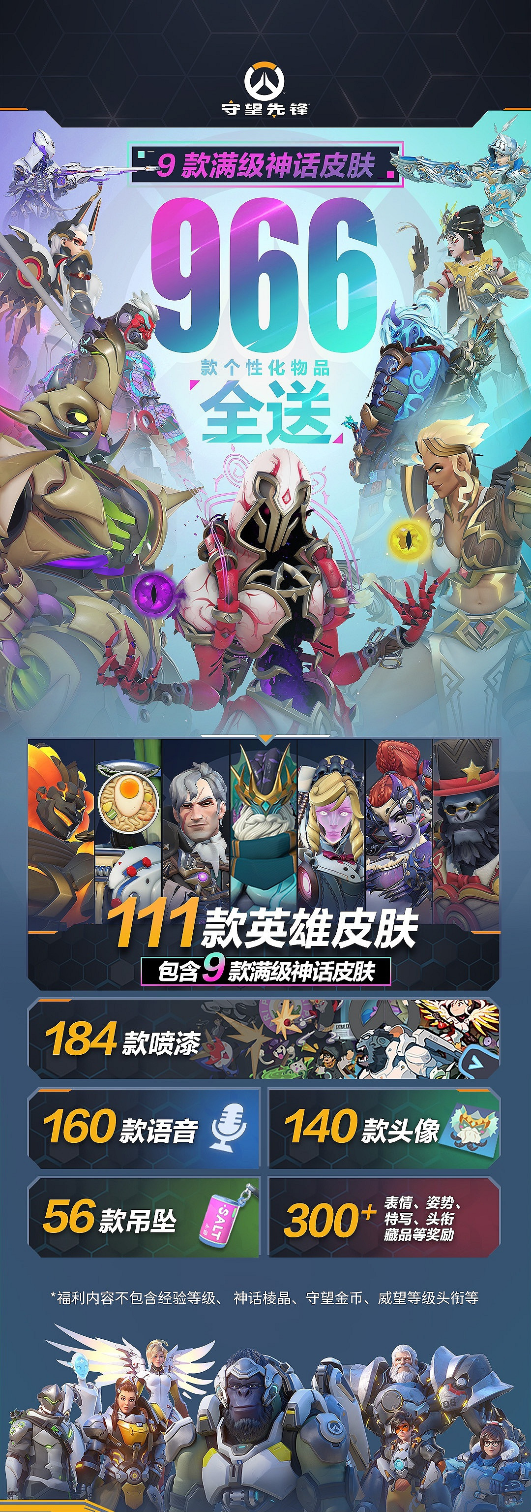 《鬥陣特攻》中國伺服器回歸獎勵公布 送9款滿級神話皮膚