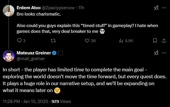 前CDPR開發人員解釋新作《黎明行者之血》的限時系統 玩家無需著急