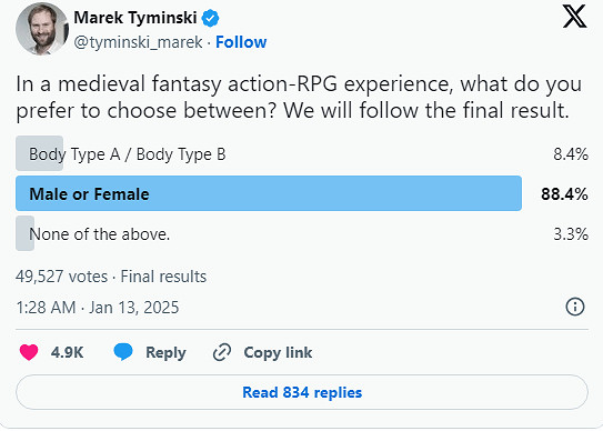 玩家投票抗議《墮落之主》性別選項 拒絕“性別模糊”!