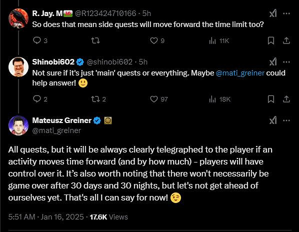 前CDPR開發人員解釋新作《黎明行者之血》的限時系統 玩家無需著急