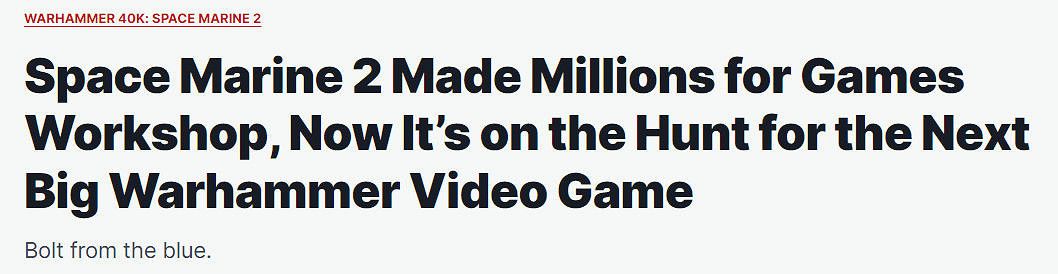 《星際戰士2》大獲成功！推動《戰鎚》版權大幅增長