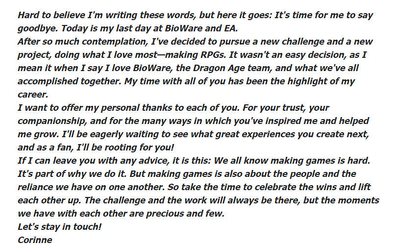 《闇龍紀元4》跨性別總監離職 埃德蒙頓工作室面臨關閉 《闇龍紀元4》跨性別總監離職 埃德蒙頓工作室面臨關閉