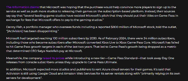 微軟收購動視暴雪為吸引更多玩家訂閱服務 收效極低 微軟收購動視暴雪為吸引更多玩家訂閱服務 收效極低