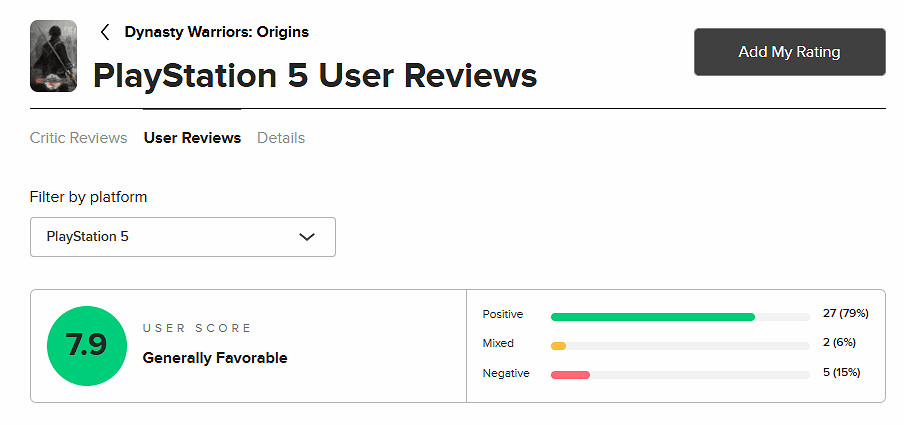 《真三起源》M站玩家評分7.9分：戰鬥出色 劇情太拉！