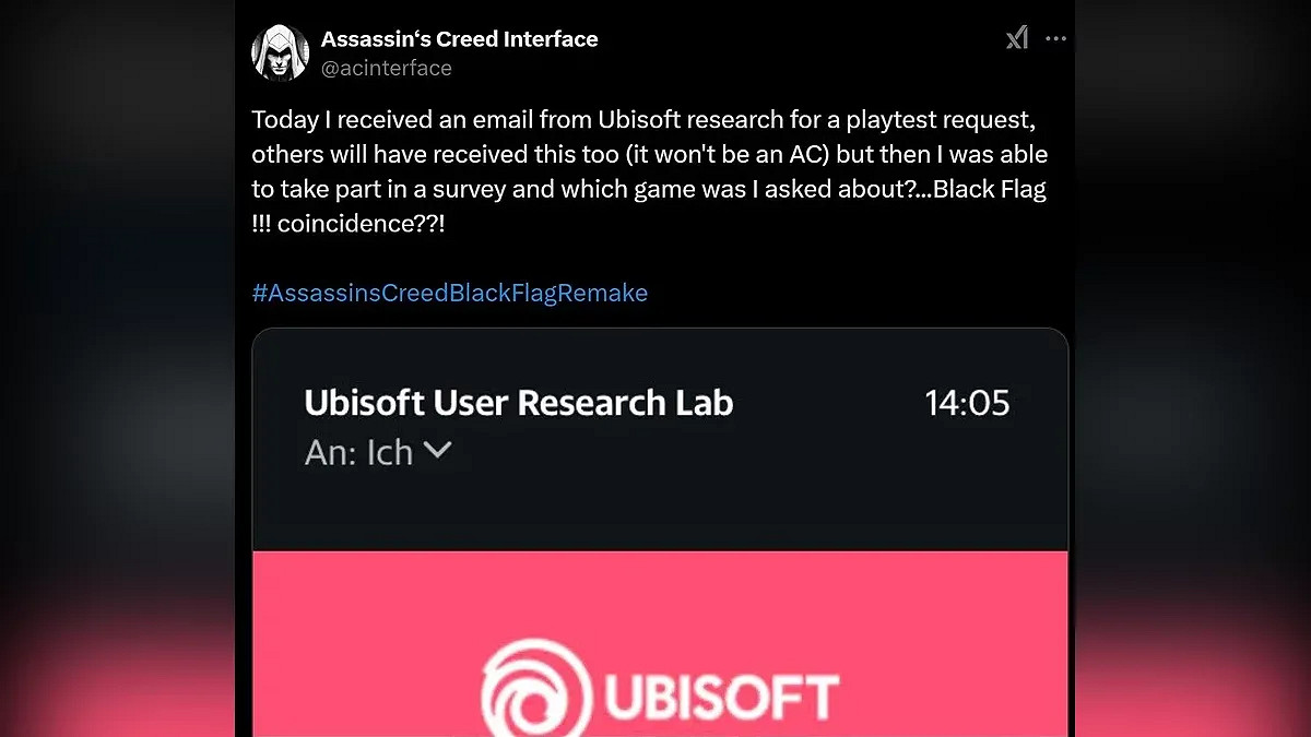 重製版要來了?育碧發送《刺客4:黑旗》相關問卷調查 重製版要來了?育碧發送《刺客4:黑旗》相關問卷調查