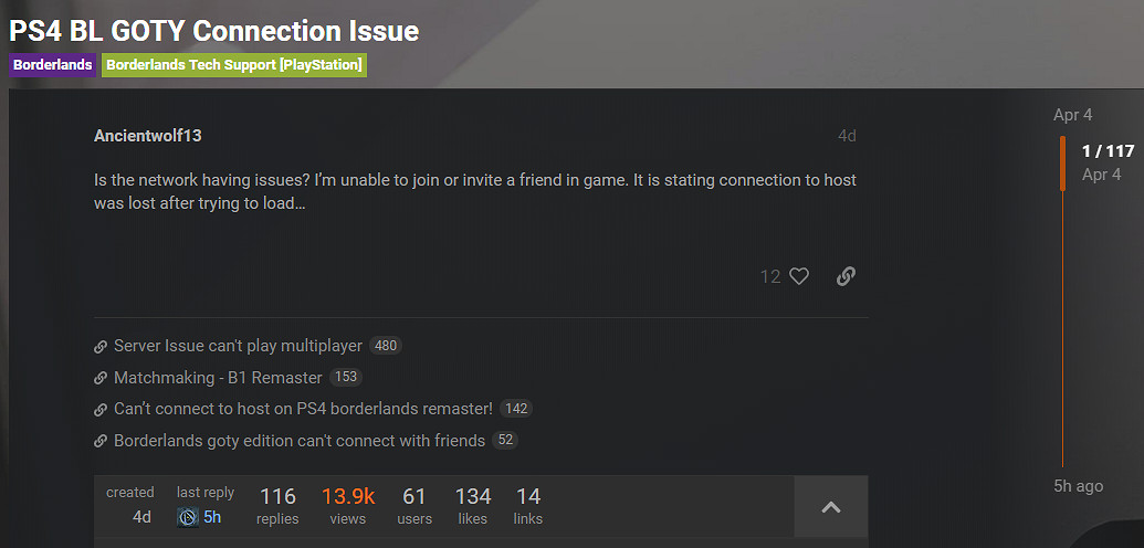 《邊緣禁地：年度版》存在網路問題 官方稱正在解決