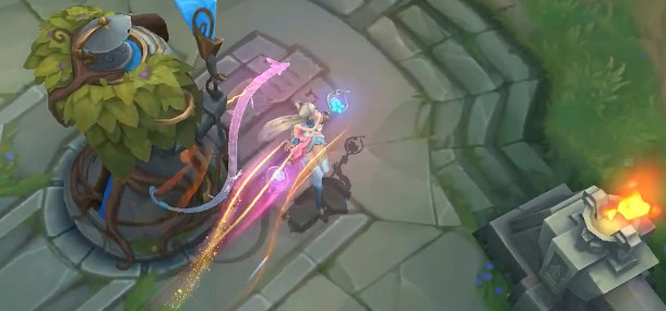 英雄聯盟手遊拉克絲桃映暖春灼灼芳菲皮膚特效展示