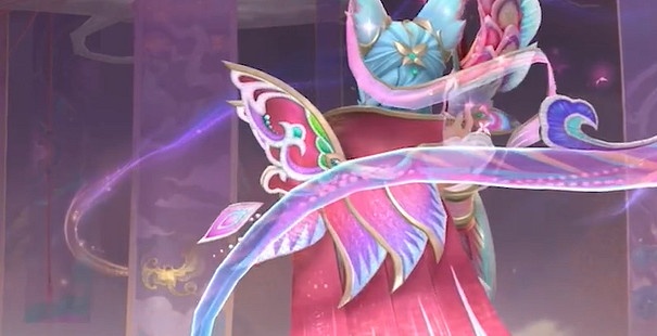 英雄聯盟手遊霞翩翩繡蕊皮膚特效展示