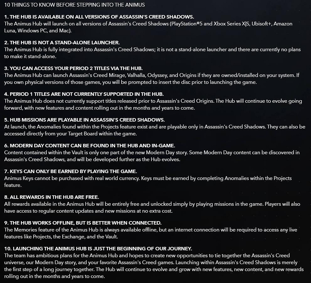 育碧公布《刺客教條：Animus Hub》正式預告