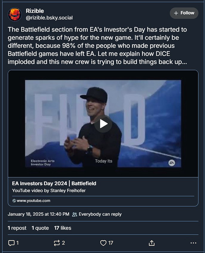 曝《戰地風雲》新作98%的員工從來沒有開發過《戰地風雲》 曝《戰地風雲》新作98%的員工從來沒有開發過《戰地風雲》