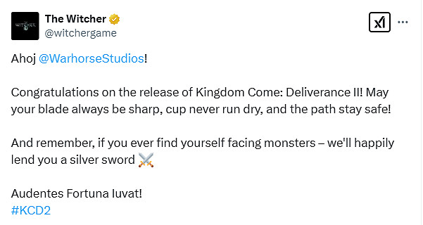 《巫師4》祝賀《天國降臨: 救贖2》發售:傑洛特攜手亨利! 《巫師4》祝賀《天國降臨: 救贖2》發售:傑洛特攜手亨利!