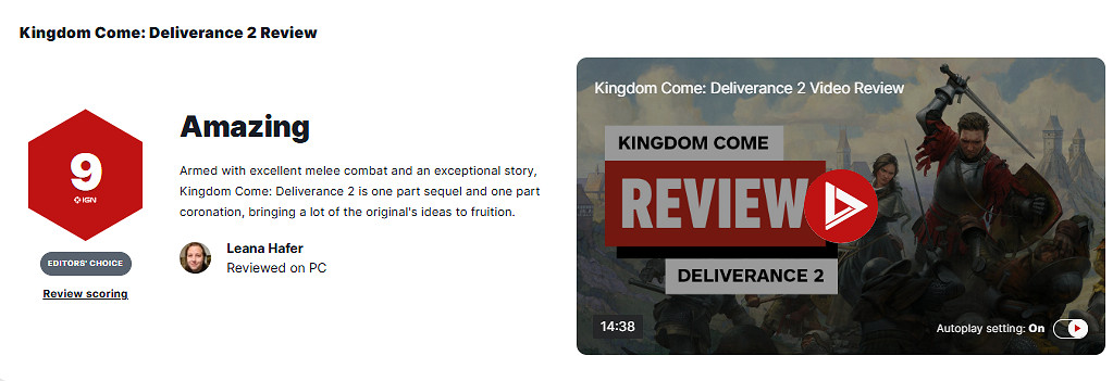 《天國降臨: 救贖2》IGN 9分：故事精彩 堪比好萊塢大片！