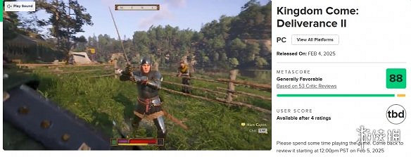 開年王炸！《天國拯救2》線上峰值近16萬:遠超前作!