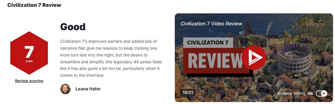 IGN評《文明7》僅7分:雖有改進 但UI設計有所欠缺! IGN評《文明7》僅7分:雖有改進 但UI設計有所欠缺!