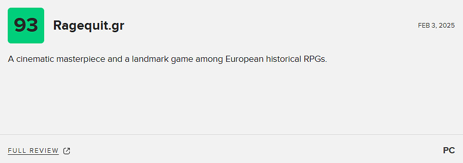 《天國降臨: 救贖2》M站均分88分:年度遊戲的有力競爭者! 《天國降臨: 救贖2》M站均分88分:年度遊戲的有力競爭者!