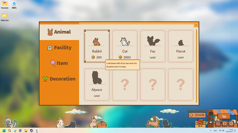 像素桌寵《動物欄 桌面牧場》即將發售!鏟史官們上線吧 像素桌寵《動物欄 桌面牧場》即將發售!鏟史官們上線吧