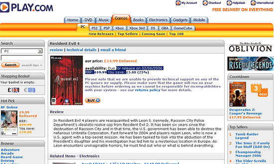 再次跳票 [惡靈古堡4][惡魔獵人3特別版]再延期一個月