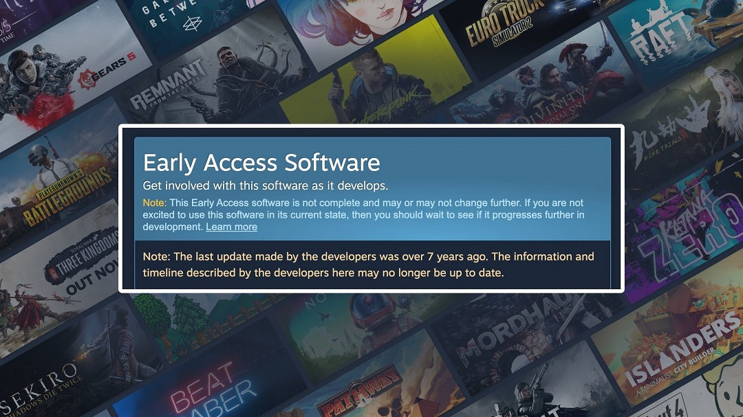Steam搶先體驗說明更新:將顯示最後一次更新時長! Steam搶先體驗說明更新:將顯示最後一次更新時長!