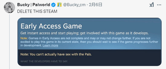 《帕魯》有成人內容?官方玩梗:玩家無法再與帕魯澀澀! 《帕魯》有成人內容?官方玩梗:玩家無法再與帕魯澀澀!