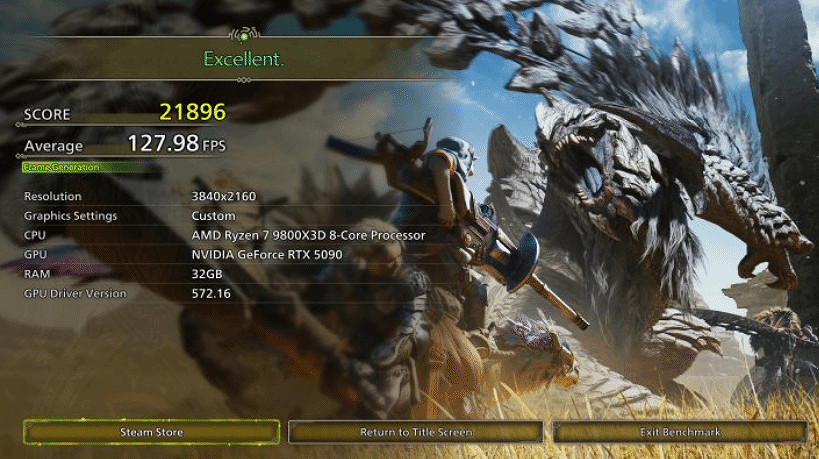 《怪獵:荒野》5090測試:原生4K最高畫質開光追 72幀 《怪獵:荒野》5090測試:原生4K最高畫質開光追 72幀
