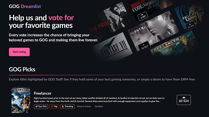 GOG新項目投票數10天超300萬!超多玩家分享懷舊故事