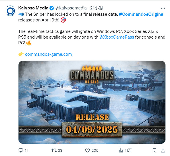 即時戰術新作《盟軍敢死隊：起源》發售日公開！