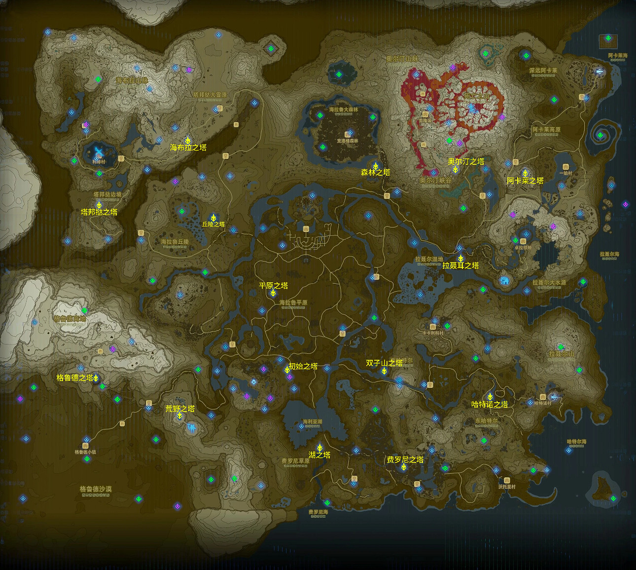 《塞爾達傳說曠野之息》神廟全地圖一覽