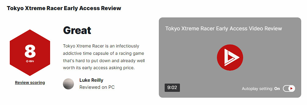 《首都高賽車》IGN 8分：夢回日本街頭賽車黃金時代！