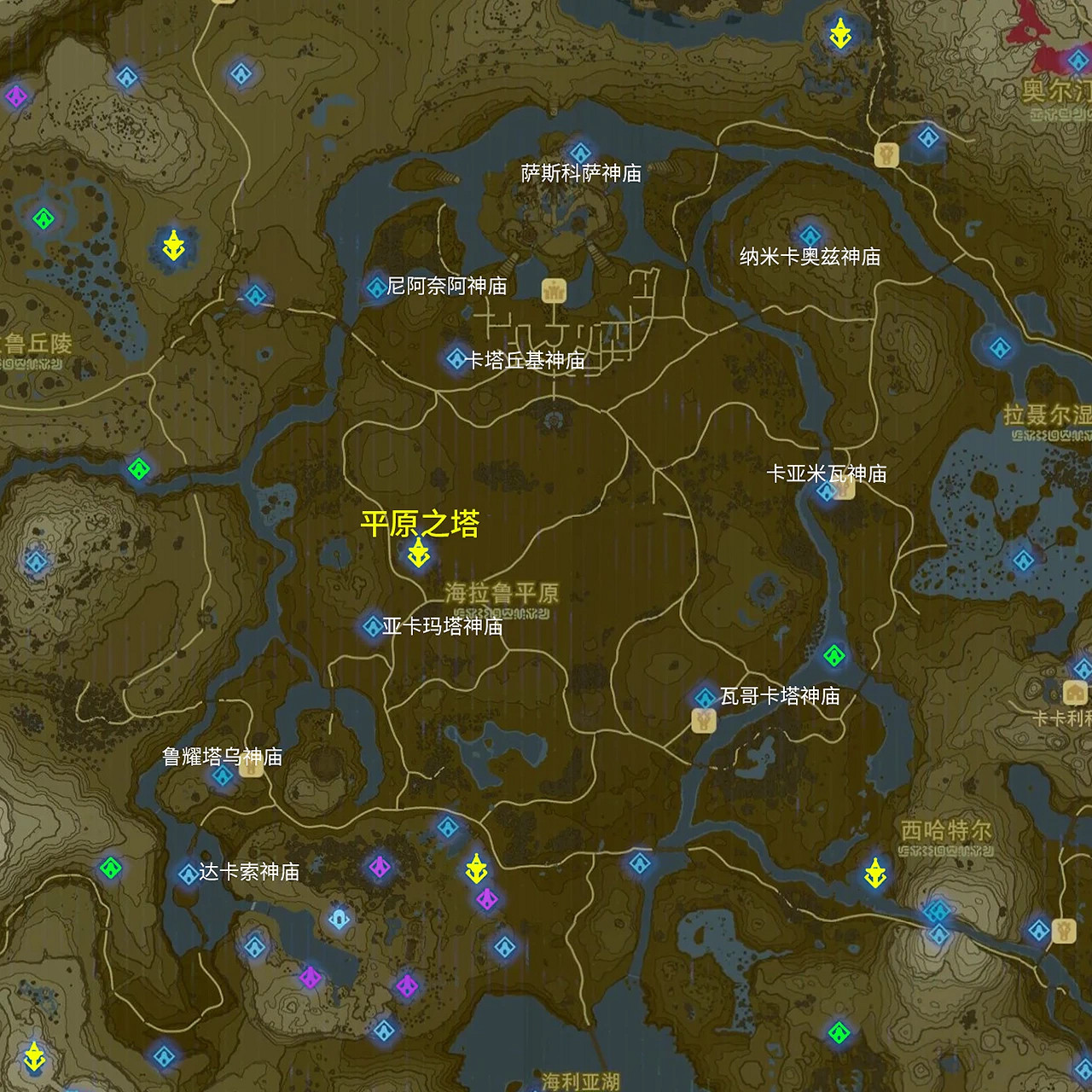 《塞爾達傳說曠野之息》神廟全地圖一覽 《塞爾達傳說曠野之息》神廟全地圖一覽
