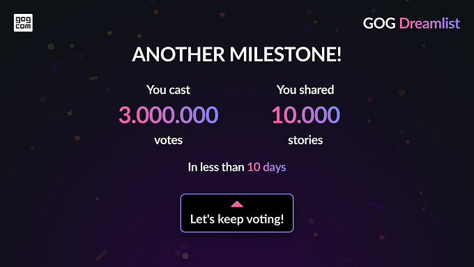 GOG新項目投票數10天超300萬!超多玩家分享懷舊故事