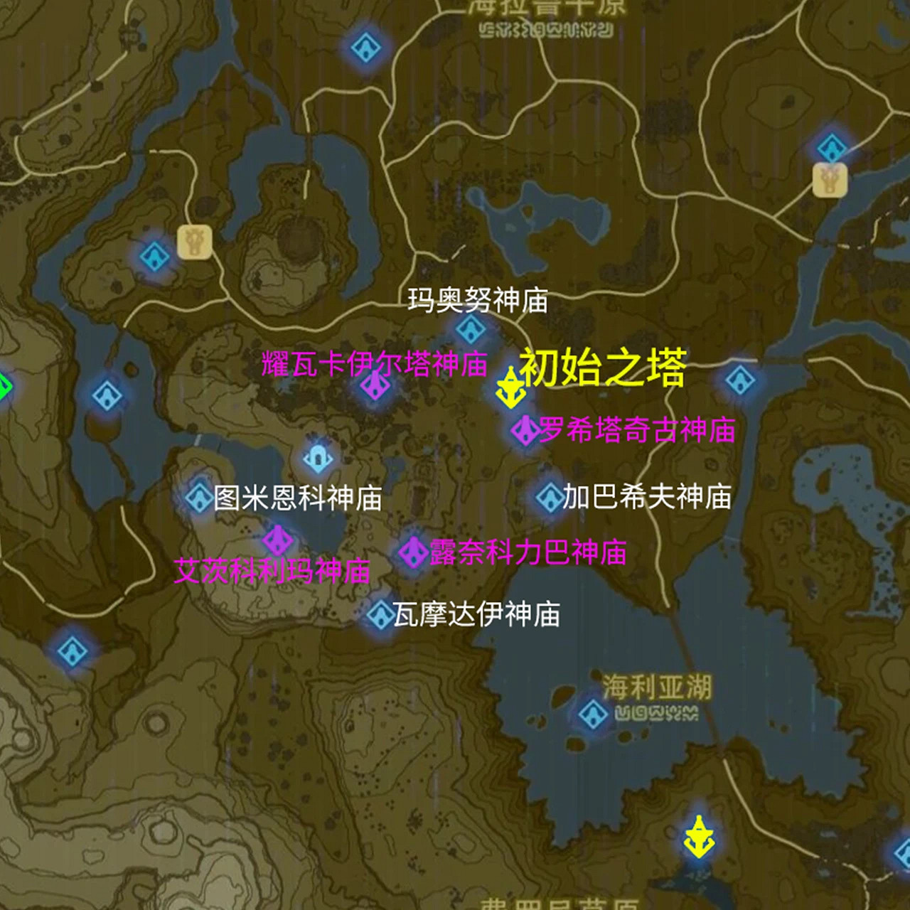 《塞爾達傳說曠野之息》神廟全地圖一覽