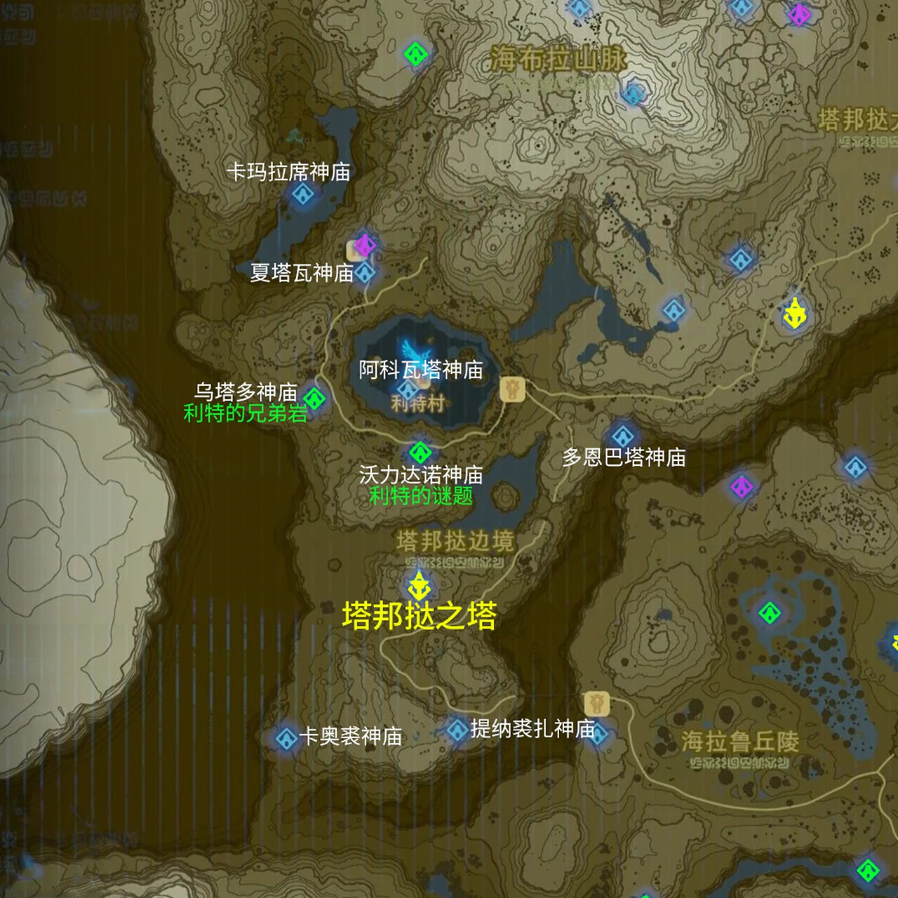 《塞爾達傳說曠野之息》神廟全地圖一覽 《塞爾達傳說曠野之息》神廟全地圖一覽