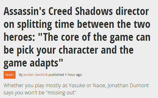 《AC影》雙主角玩法：使用單一主角也不會錯過太多