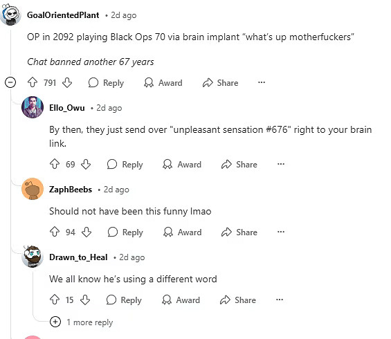 《決勝時刻 黑色行動6》玩家被禁言67年!到底罵了什麽