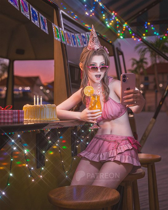 粉色泳衣太誘人!博主曬《最終幻想7》愛麗絲生日賀圖 粉色泳衣太誘人!博主曬《最終幻想7》愛麗絲生日賀圖