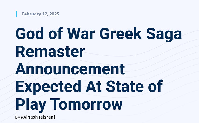 曝《戰神》復刻版將在PS發布會公布!奎爺將重返希臘 曝《戰神》復刻版將在PS發布會公布!奎爺將重返希臘