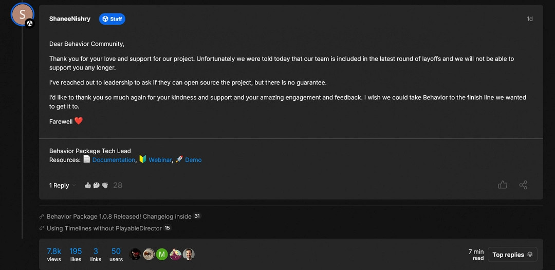 引擎開發商Unity再次陷入裁員風波!整個部門都被裁掉 引擎開發商Unity再次陷入裁員風波!整個部門都被裁掉