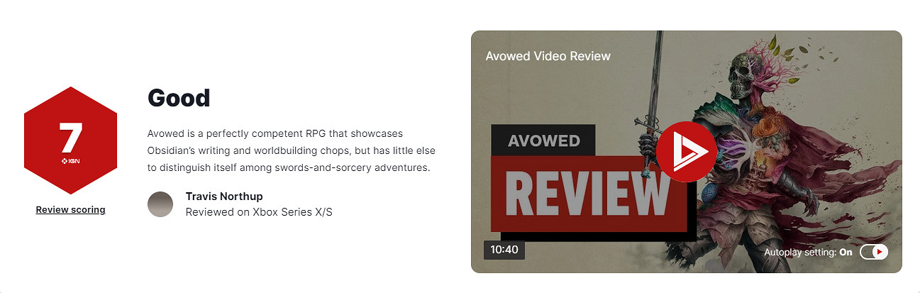 黑曜石新作《宣誓》IGN評分公開：不錯但缺少新意