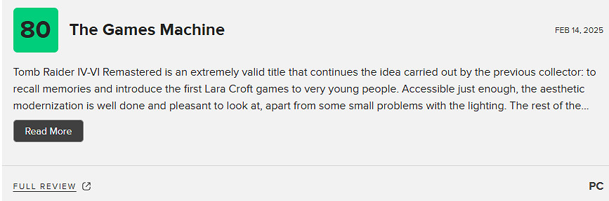 《古墓奇兵4-6復刻版》M站70分：仍是值得挖掘的寶藏!