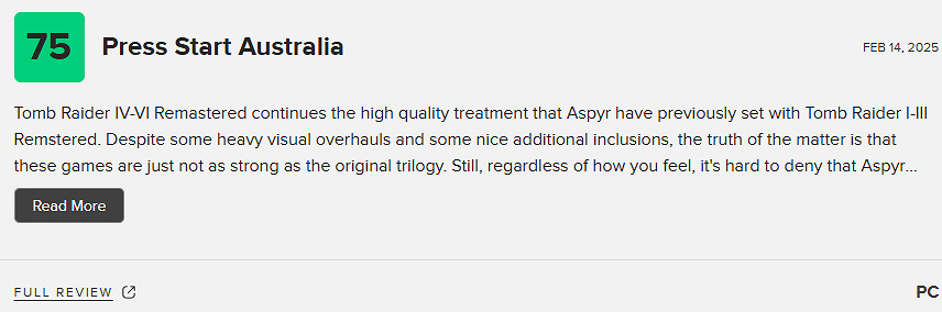 《古墓奇兵4-6復刻版》M站70分：仍是值得挖掘的寶藏!