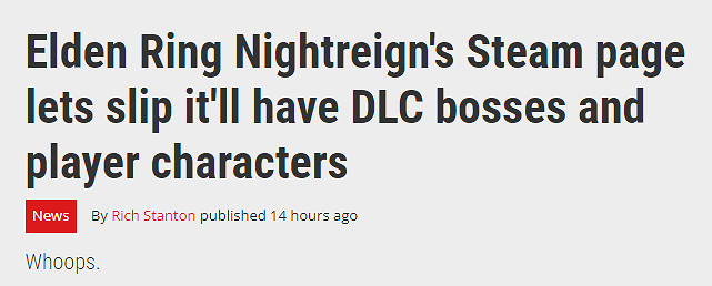 《艾爾登法環：黑夜君臨》DLC泄露：更多角色和Boss！