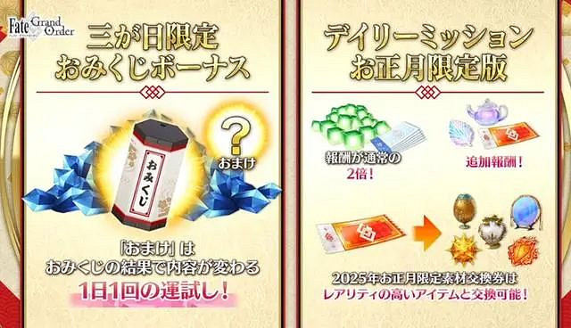 FGO日服2025新年活動一覽 FGO日服2025新年活動一覽