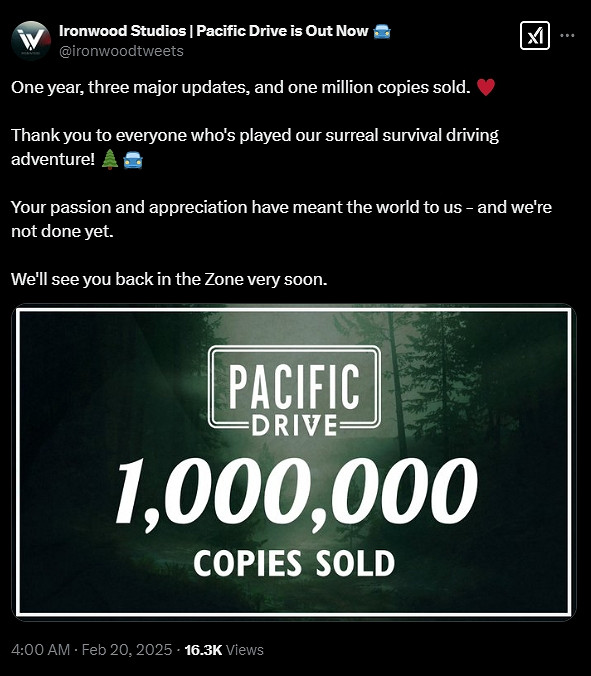 《超自然車旅》已售出100萬份:很快會與大家再次相見!