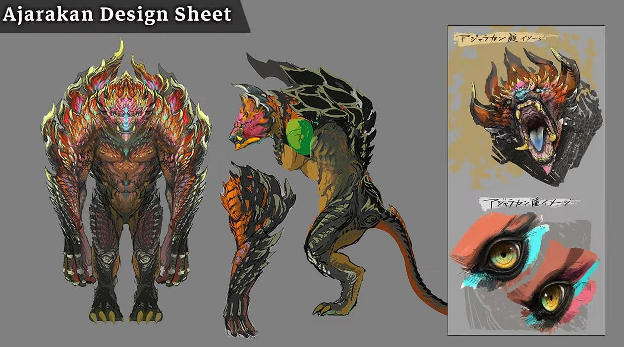 《魔物獵人：荒野》“赫猿獸”原畫 武器 防具設計圖