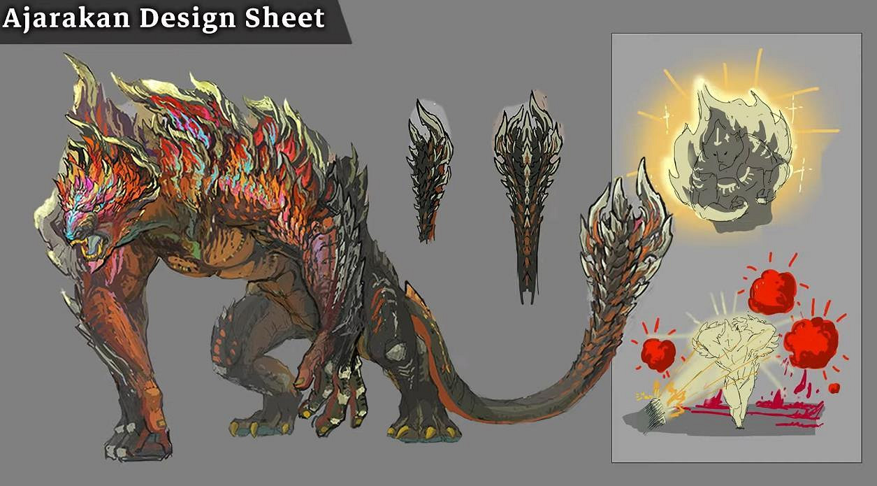 《魔物獵人：荒野》“赫猿獸”原畫 武器 防具設計圖