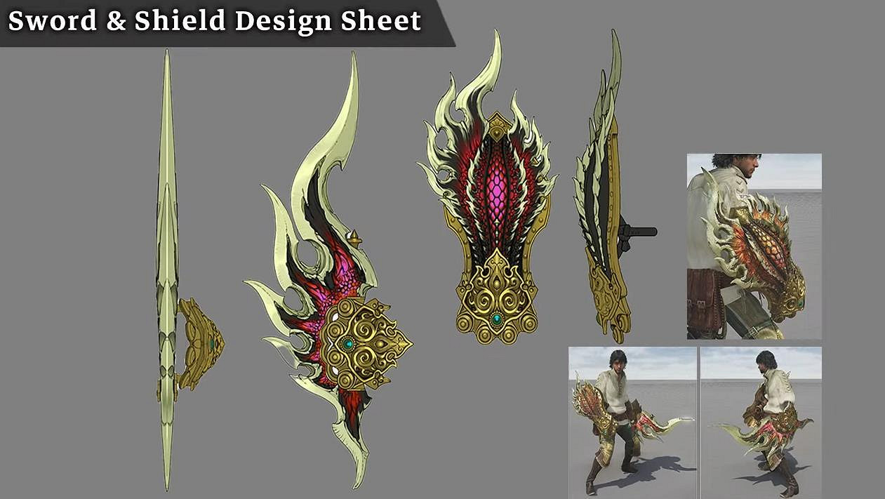 《魔物獵人：荒野》“赫猿獸”原畫 武器 防具設計圖